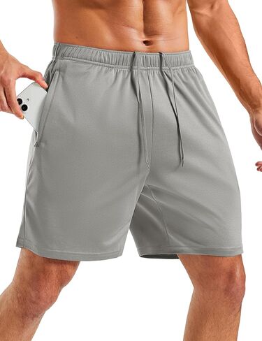 MAGCOMSEN Men's 7" Athletic Running Shorts Quick Dry Lightweight Mesh Basketball Workout Shorts with Zipper Pockets in Saudi Arabia