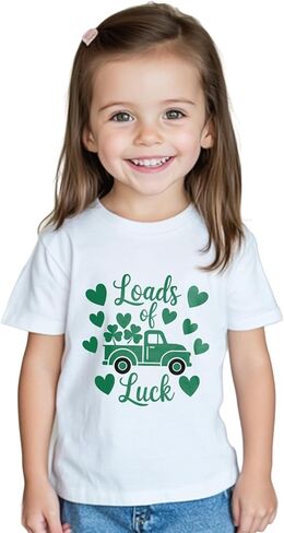 قميص للأولاد يوم القديس باتريك للفتيات الصغيرات تي شيرت مضحك لعيد القديس باتريك للأطفال بأكمام قصيرة تي شيرت شامروك من 2 إلى 8 سنوات in Kuwait