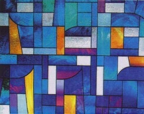 فيلم نافذة من الزجاج الملون التجريدي - عرض 91.44 سم × طول 68.58 سم: يُباع حسب النموذج. in Kuwait