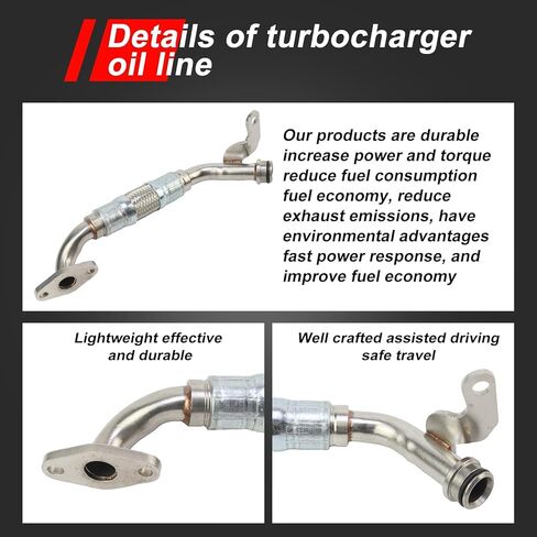 MUNIK Turbocharger Oil Hose For BMW 135i 335i 335iS 335Xi 535i 535Xi 740I 740LI X6 Z4 2007-2013 Replace# 11427562799 11427563713 AZMT900202019 B1728102 190046 92347 2361198 T492347 V204461 in Saudi Arabia