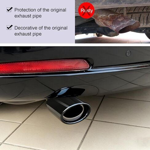 أطراف عادم منحنية مقاس 1.5-2.25 بوصة من Dsycar Universal، أطراف عادم بتصميم مسمار لأنابيب عادم ذات قطر خارجي 1.5 بوصة/2.0 بوصة/2.25 بوصة (منحنية-أسود) in Kuwait