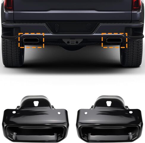 Exhaust Tips Compatible with Chevrolet Chevy Silverado GMC Sierra 1500 2019 2020 2021 2022 2023 2024 2025 Replace 84434641 84434642 in Saudi Arabia