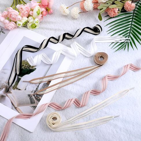 5 أزواج من أربطة الأحذية الشريطية للنساء، أربطة أحذية شريطية رائعة بعرض 0.6 بوصة، أربطة أحذية مسطحة للنساء للأحذية الرياضية، 5 ألوان in Kuwait