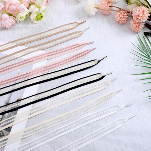 5 أزواج من أربطة الأحذية الشريطية للنساء، أربطة أحذية شريطية رائعة بعرض 0.6 بوصة، أربطة أحذية مسطحة للنساء للأحذية الرياضية، 5 ألوان in Kuwait