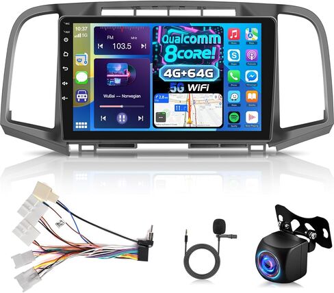 [2+64G] for 2008-2016 Toyota Venza Android 13 Radio - 9 Inch Touchscreen - Wireless Apple Carplay & Android Auto, Mirror Link, GPS Navigation, WiFi, EQ Effect, FM/RDS, SWC + AHD Backup Camera + Mic in Kuwait