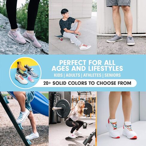 أربطة الحذاء المرنة Xpand No Tie - أربطة مطاطية سوداء مسطحة ومستديرة | مقاس واحد يناسب الجميع للبالغين والأطفال | أربطة سهلة الارتداء للأحذية الرياضية والأحذية طويلة الرقبة والأحذية الرياضية in Kuwait