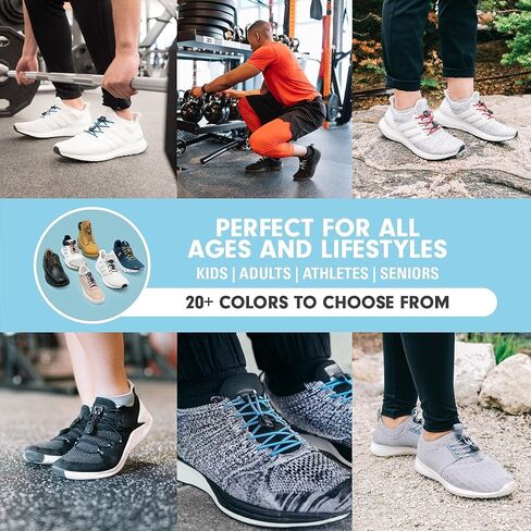 أربطة الحذاء المرنة Xpand No Tie - أربطة مطاطية سوداء مسطحة ومستديرة | مقاس واحد يناسب الجميع للبالغين والأطفال | أربطة سهلة الارتداء للأحذية الرياضية والأحذية طويلة الرقبة والأحذية الرياضية in Kuwait