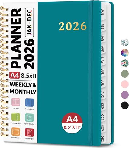مخطط أكاديمي 8.5 × 11 بوصة 2025-2026، كتاب مخطط تقويم أسبوعي وشهري، يوليو 2025 - يونيو 2026، منظم كبير بغلاف مقوى مع علامات تبويب، مثالي للمعلمين والطلاب والنساء والرجال - A4، ذهبي in Saudi Arabia