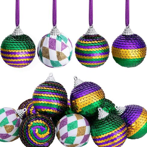 12 Pieces Independence Day Hanging Ball - 2 Inch Memorial Day Sequin Hanging Ball Ornament - 4th of July Red White Blue Tree Decorations for Memorial Day Veterans Patriotic USA Themed Party Supplies in Saudi Arabia