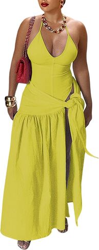 المرأة الصيف 2 قطعة ماكسي تنورة مجموعات مثير الرسن الخامس الرقبة عارية الذراعين ثونغ داخلية التفاف الشاطئ غطاء Ups عطلة وتتسابق in Kuwait