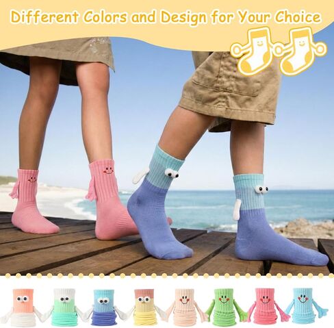 8 Pairs Magnetic Holding Hands Socks, Funny Crazy Couple Matching Socks Birthday Anniversaries Gifts for Men Women Friends in Saudi Arabia