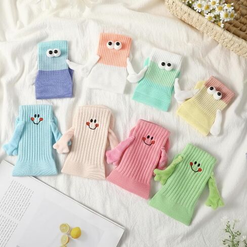 8 Pairs Magnetic Holding Hands Socks, Funny Crazy Couple Matching Socks Birthday Anniversaries Gifts for Men Women Friends in Saudi Arabia