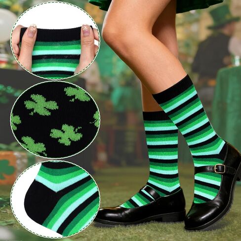 St. Patricks Day Socks Irish Clover Crew Sock Saint Patricks Day Costumes Outfit Accessories Holiday Gifts for Men Women in Saudi Arabia
