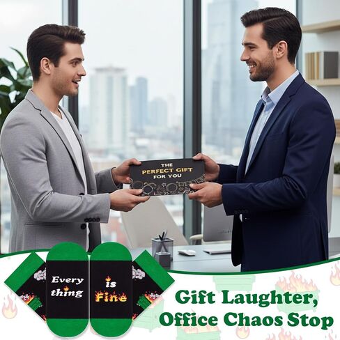 Funny Dumpster Fire Crew Socks for Men Novelty Socks for Cowokers Boss Office Gag Gifts in Saudi Arabia