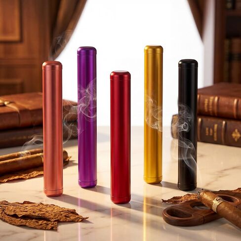 Amylove 5 Pieces Cute Small Metal Tube Container Aluminum Waterproof Airtight Metal Case for Purse Pocket Travel, 4.5 inches (Black) in Kuwait