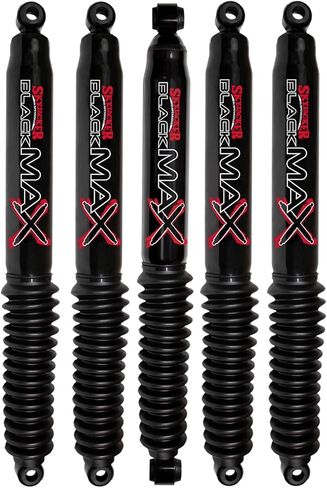 Set of Black Max Series Front & Rear Hydraulic Action Shocks fits 1999 2003 F250 Super Duty with 6-8" Front & 2-5.5" Rear Lift | Multi-Stage Valving | Durable Gloss Black Finish in Saudi Arabia