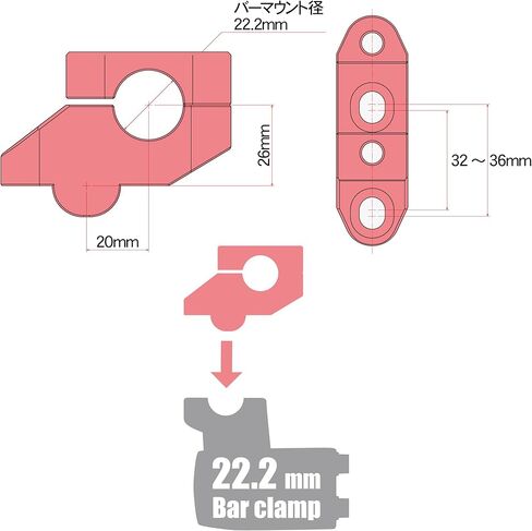 Zeta Bar Rise Offset Kit For 7/8" Handlebar,Gray in Saudi Arabia