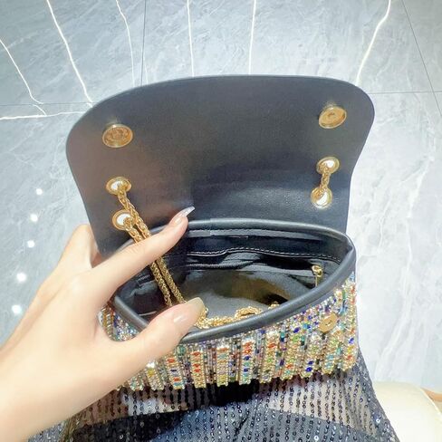 هدايا عيد الأم محفظة مسائية من حجر الراين - حقائب كتف وحقائب كروس وحقائب يد وحقائب يد وحقائب مسائية من حجر الراين للنساء مع سلسلة، وحقائب للحفلات، مثالية لحفلات الزفاف والحفلات والحفلات الراقصة in Kuwait