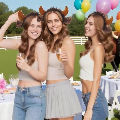 Bull Costume Accessories Men Women Headband Ears Costume Tail for Cosplay Halloween Christmas in Kuwait