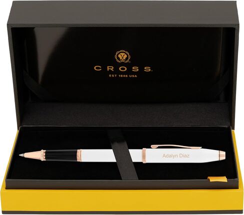 قلم كرة دوارة بغطاء منقوش عليه Cross Century II باللون الأسود مع زخرفة ذهبية. هدية تنفيذية شخصية للتخرج والعطلات والأحداث الهامة. in Kuwait