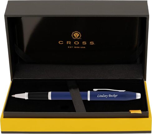 Engraved Cross Century II Capped Rollerball Pen in Black Lacquer with Gold Trim. Executive Personalized Gift for Graduation, Holidays, and Milestones. in Saudi Arabia