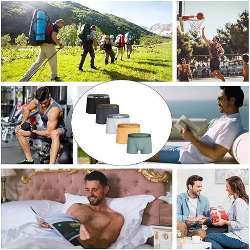 ملابس داخلية رجالي بوكسر 5 قطع، ملابس داخلية ناعمة قابلة للتنفس ماصة للرطوبة وسريعة الجفاف للرجال Multipack in Kuwait