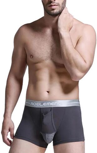 3 Pack Soft Men's Boxer Briefs, Convex-side Separated Boxer Briefs, Suitable For Everyday Wear（Gray XL） in Saudi Arabia