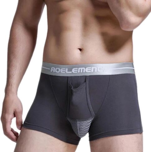 3 Pack Soft Men's Boxer Briefs, Convex-side Separated Boxer Briefs, Suitable For Everyday Wear（Gray XL） in Saudi Arabia