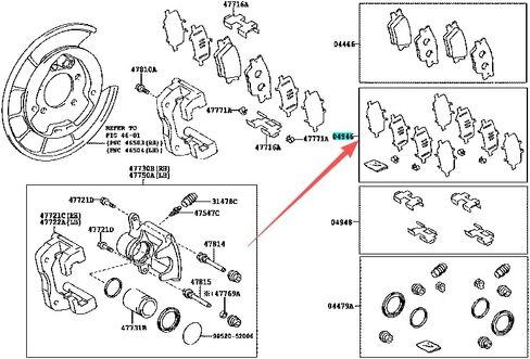 04946-42030 04946-0r010 Rear Anti Squeal Shim Kit For:rav4(jpp),rav4 ev,rav4(nap) in Saudi Arabia