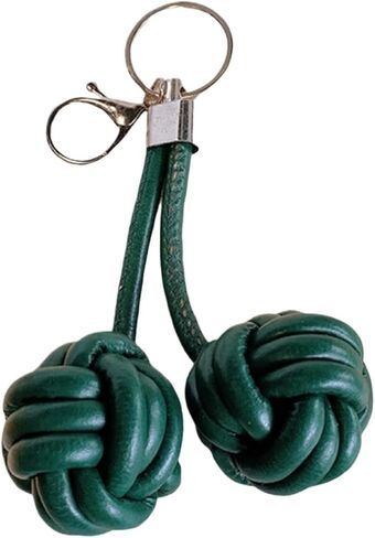 2 Pieces Unique Monkey Fist Knot Ball Keychain; Made From Durable Leather, Ideal Backpack Accessory Or Gift in Saudi Arabia