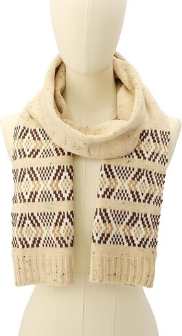 Frye Women's Tweed Fair Isle Scarf, Stylish & Warm Fashion Accessory, Ideal for Cold Weather in Saudi Arabia