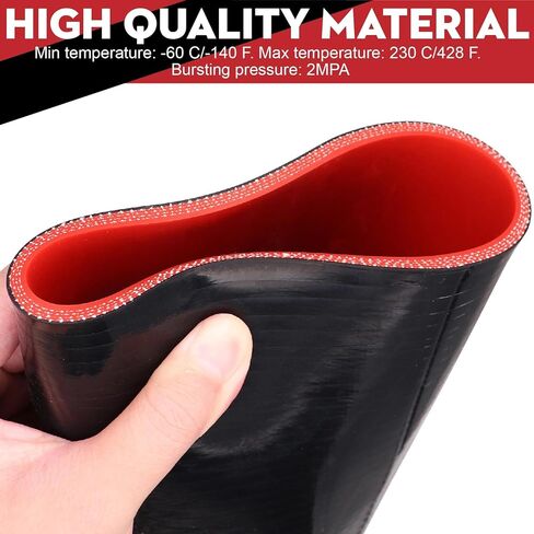 وصلة مستقيمة 4 بوصة (102 مم) خرطوم سيليكون 4 طبقات تقوية 5 مم سمك 12 بوصة طول، 4 × 12 أنبوب تبريد داخلي مدخل هواء أنبوب توربو مع 4 قطع مشابك من الفولاذ المقاوم للصدأ على شكل حرف T in Kuwait