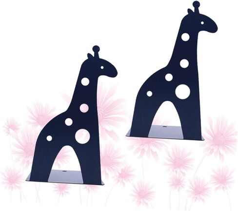 Ciieeo 2pcs Creative Toy Giraffe Bookends Nonskid Metal Book Supports for Shelves Book Stoppers Giraffe Ornament in Saudi Arabia