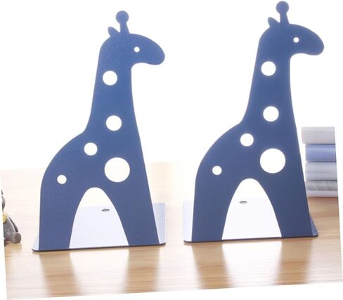 Ciieeo 2pcs Creative Toy Giraffe Bookends Nonskid Metal Book Supports for Shelves Book Stoppers Giraffe Ornament in Saudi Arabia