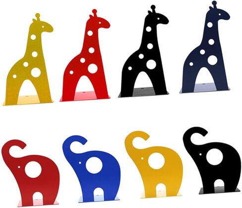 Ciieeo 2pcs Creative Toy Giraffe Bookends Nonskid Metal Book Supports for Shelves Book Stoppers Giraffe Ornament in Saudi Arabia