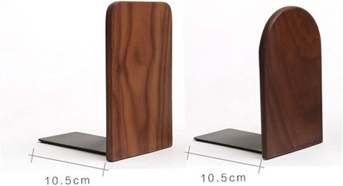 Black Walnut Bookends - Heavy Duty Round Head Book Supports for Office & School - Elegant Decor for Home & Classroom - 5.11x4.32x3.14 in in Saudi Arabia