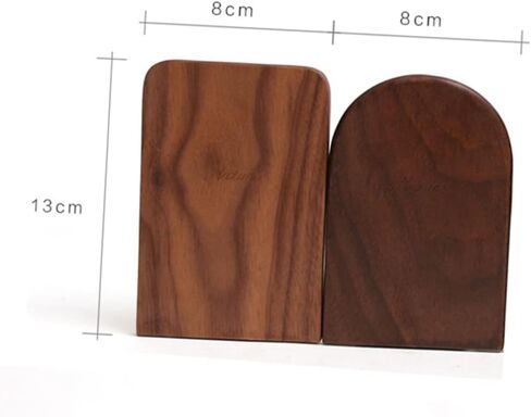 Black Walnut Bookends - Heavy Duty Round Head Book Supports for Office & School - Elegant Decor for Home & Classroom - 5.11x4.32x3.14 in in Saudi Arabia