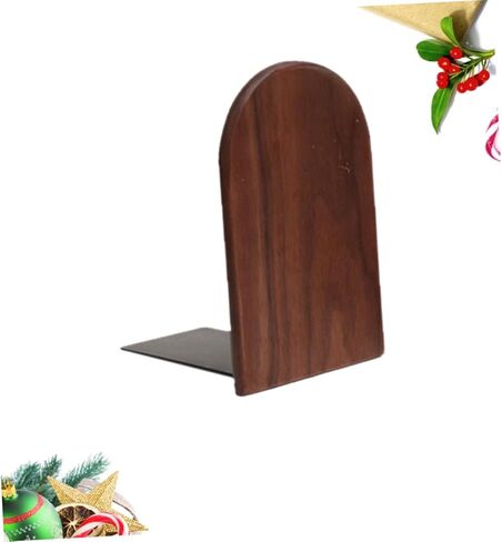 Black Walnut Bookends - Heavy Duty Round Head Book Supports for Office & School - Elegant Decor for Home & Classroom - 5.11x4.32x3.14 in in Saudi Arabia