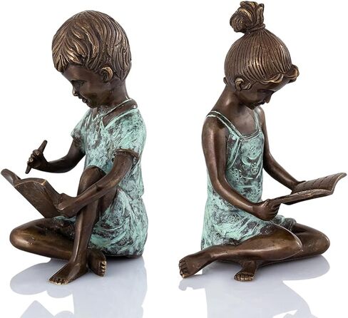 7 x 4.5 x 4 in. Boy & Girl Bookends Pair Brass in Saudi Arabia