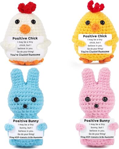 JoycuFF 4pcs Easter Basket Stuffers, Easter Gifts for Woman, Decorations for Home, Handmade Emotional Cheer Up Support Message Positive Gifts for Him Her in Saudi Arabia