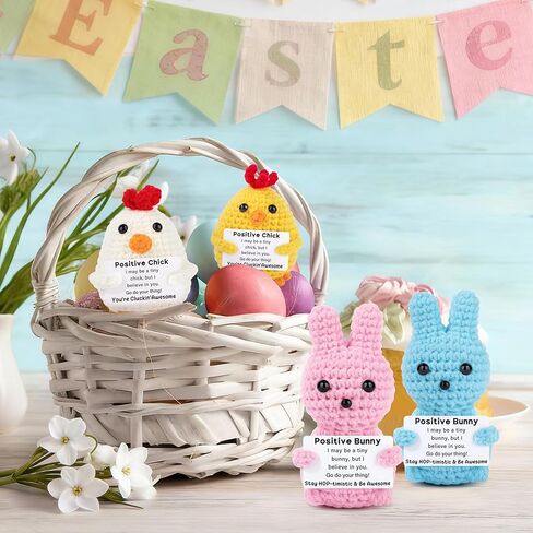 JoycuFF 4pcs Easter Basket Stuffers, Easter Gifts for Woman, Decorations for Home, Handmade Emotional Cheer Up Support Message Positive Gifts for Him Her in Saudi Arabia