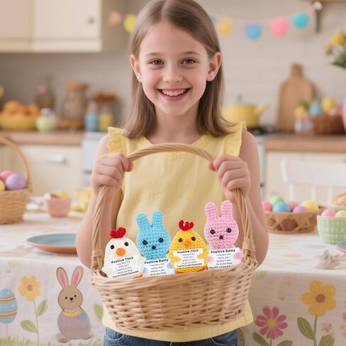JoycuFF 4pcs Easter Basket Stuffers, Easter Gifts for Woman, Decorations for Home, Handmade Emotional Cheer Up Support Message Positive Gifts for Him Her in Saudi Arabia