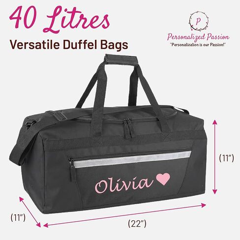 Personalized Passion Duffel Bag for Men & Women - Premium Quality Water-Resistant Travel Duffle - Custom Name Overnight Weekender Bag for Storage - Navy in Saudi Arabia