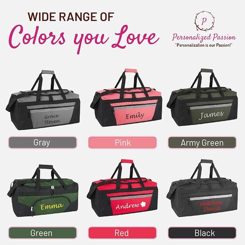 Personalized Passion Duffel Bag for Men & Women - Premium Quality Water-Resistant Travel Duffle - Custom Name Overnight Weekender Bag for Storage - Navy in Saudi Arabia