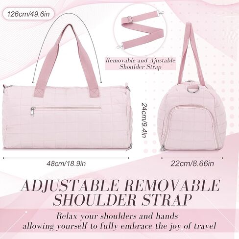 Pink Dance Bag Gifts for Young Girls Quilted Duffel Weekender Dance Gym Travel Bag with Shoe Compartment Puffer Tote Quilted Hospital Labor Storage Tote for Women in Saudi Arabia