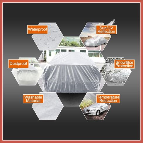 ACROPIX 3L Waterproof Full Car Cover UV Rain Resistant Protection 4.75M 1pcs Car Parts in Saudi Arabia