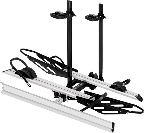 Bike Rack for Car - 2 Hitch Mount Ebike Rack with Ramp, Electric Bicycle Carrier Folding Platform E Bike Racks for Truck SUV RV Trailer, Mountain Bikes fit up to 5" Fat Tire, 200lbs Capacity in Saudi Arabia