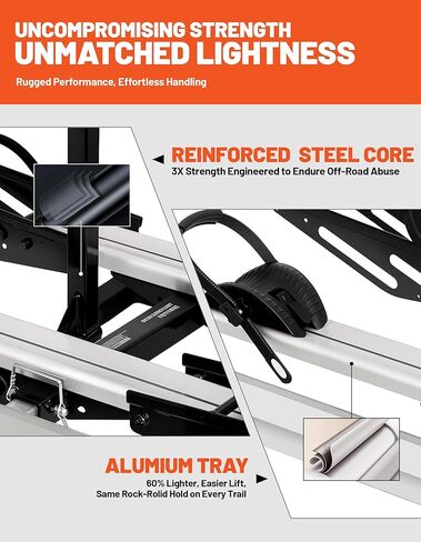 Bike Rack for Car - 2 Hitch Mount Ebike Rack with Ramp, Electric Bicycle Carrier Folding Platform E Bike Racks for Truck SUV RV Trailer, Mountain Bikes fit up to 5" Fat Tire, 200lbs Capacity in Saudi Arabia