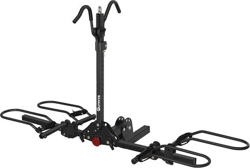 Bike Rack for Car - 2 Hitch Mount Ebike Rack with Ramp, Electric Bicycle Carrier Folding Platform E Bike Racks for Truck SUV RV Trailer, Mountain Bikes fit up to 5" Fat Tire, 200lbs Capacity in Saudi Arabia