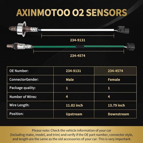 Oxygen O2 Sensor 234-9131 234-4574 Upstream Downstream Replacement for Honda Accord 2013-2017, for Acura ILX 2016-2020, TLX 2015 2016 2017 2018 2019 2020 365315A2A01 2344574 2PCS in Saudi Arabia